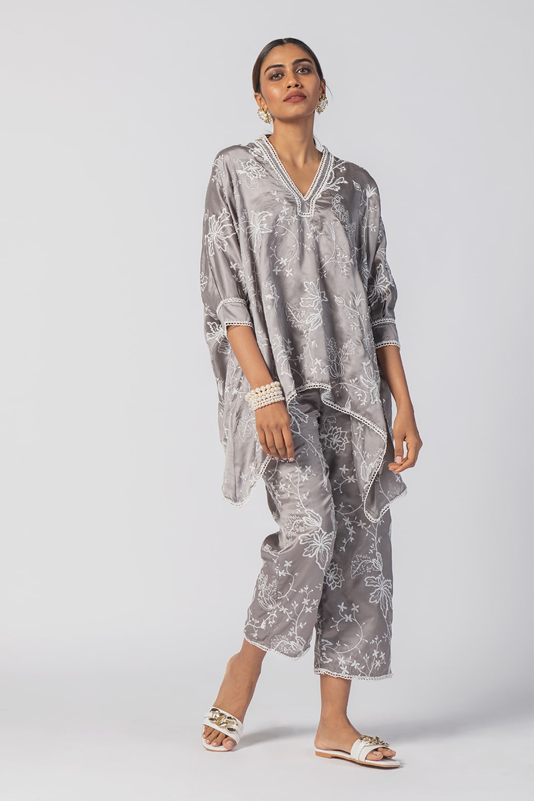 Lonain Cupro Grey Co-Ord Set