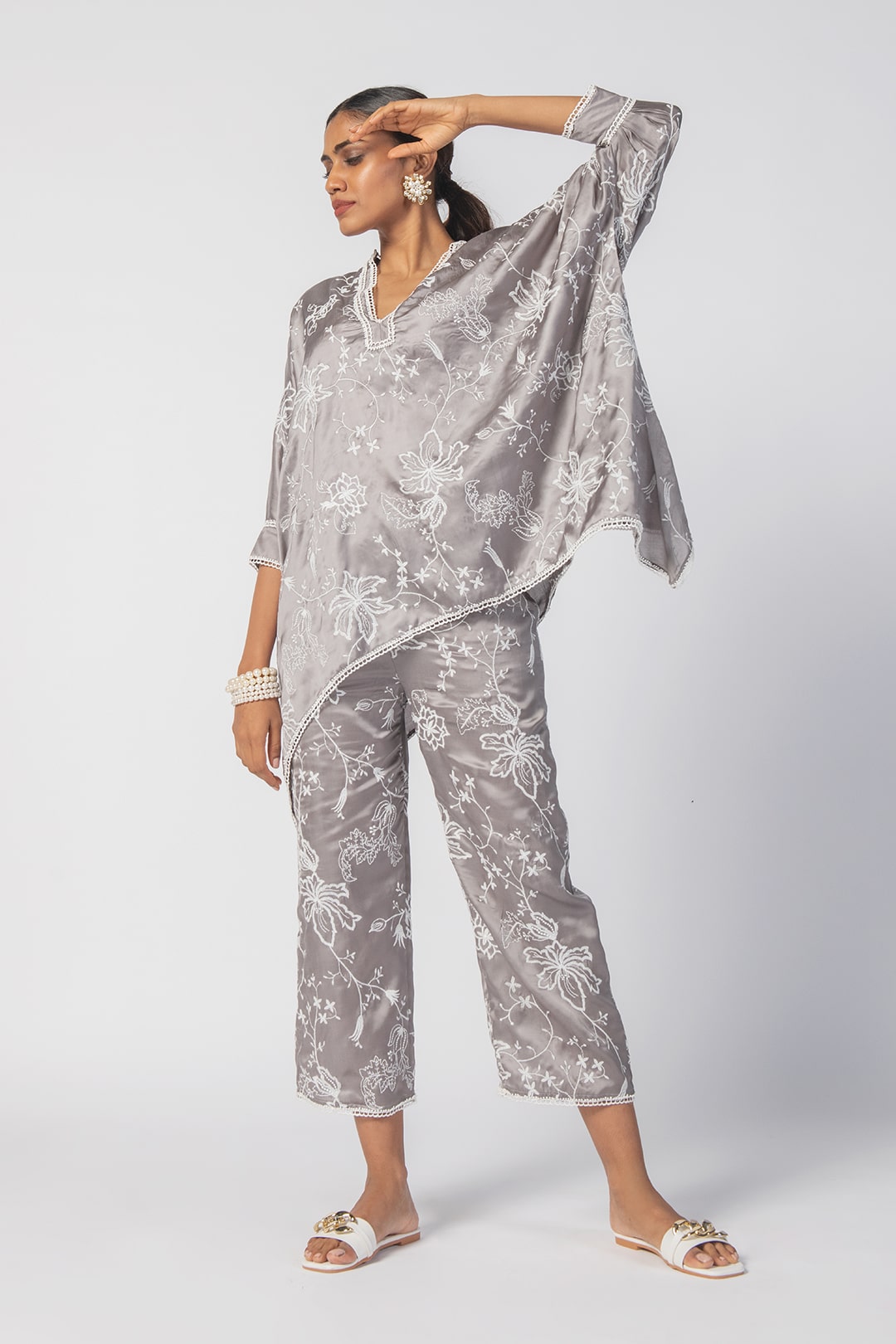 Lonain Cupro Grey Co-Ord Set