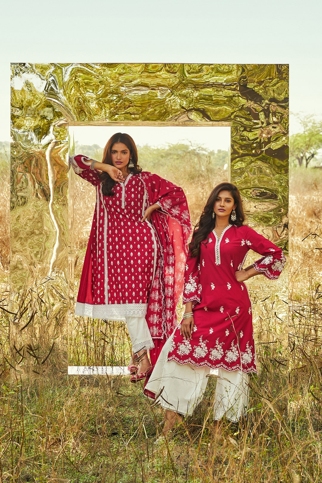 Lovesong Supima Cotton Red Kurta Set