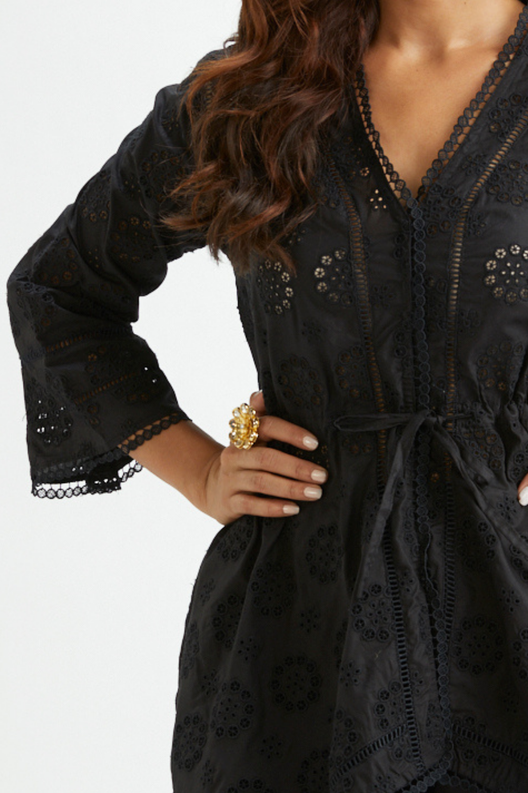 Papillon Supima Cotton Black Top Set