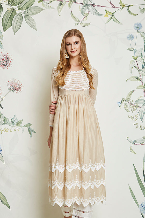 Marigold Kurta Beige