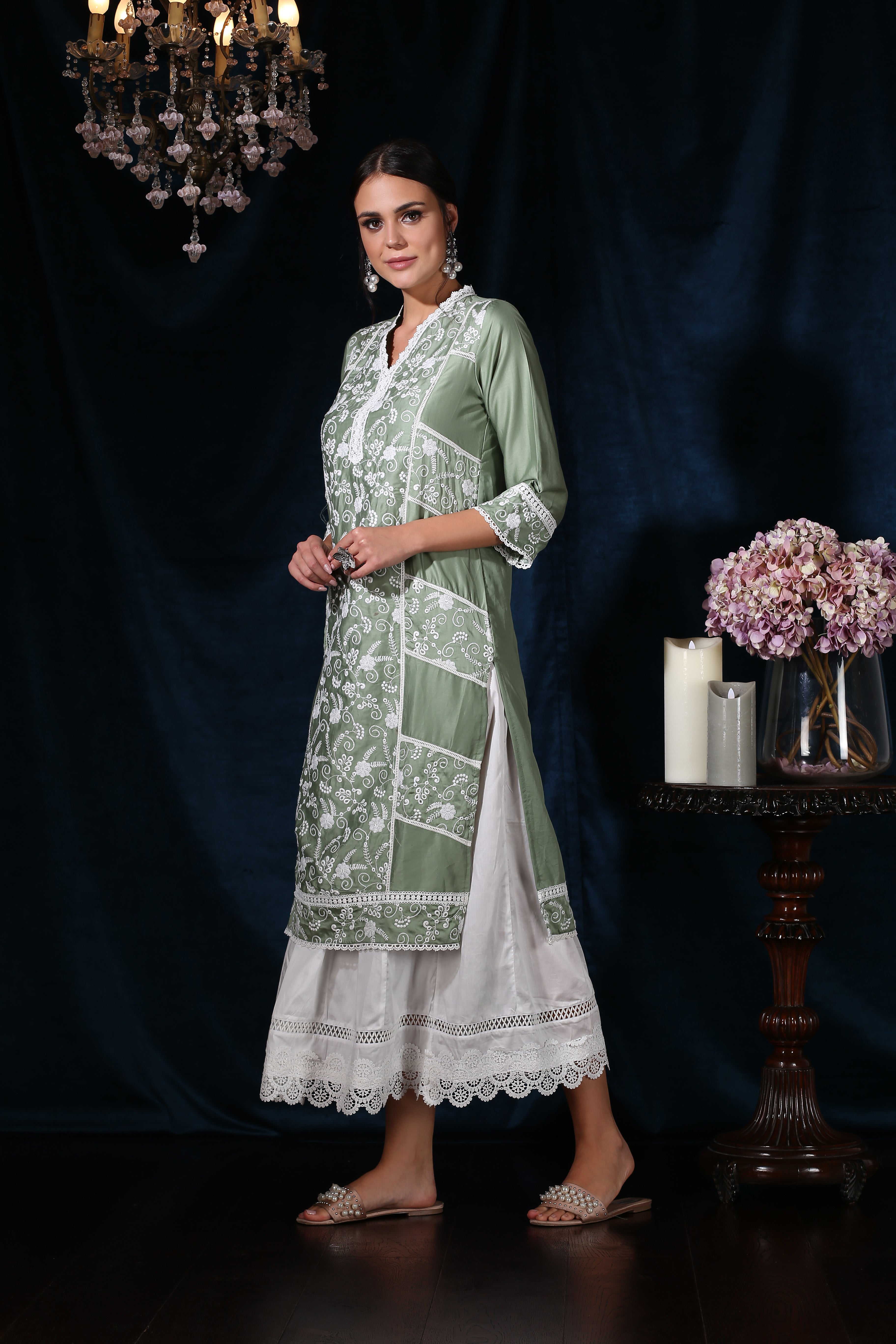 Scarlet Kurta Green