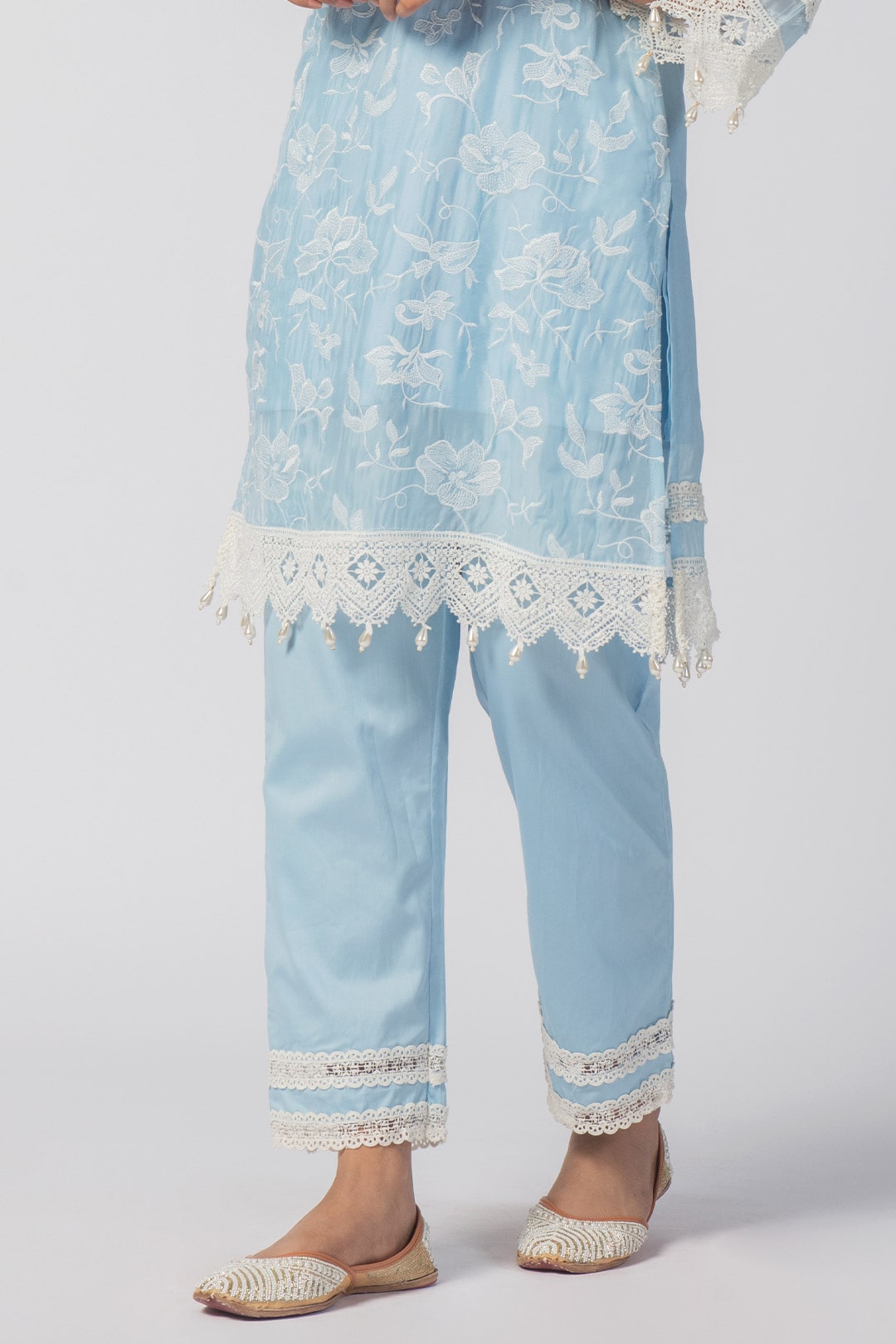 Mulmul Supima Cotton Maisy Blue Pant