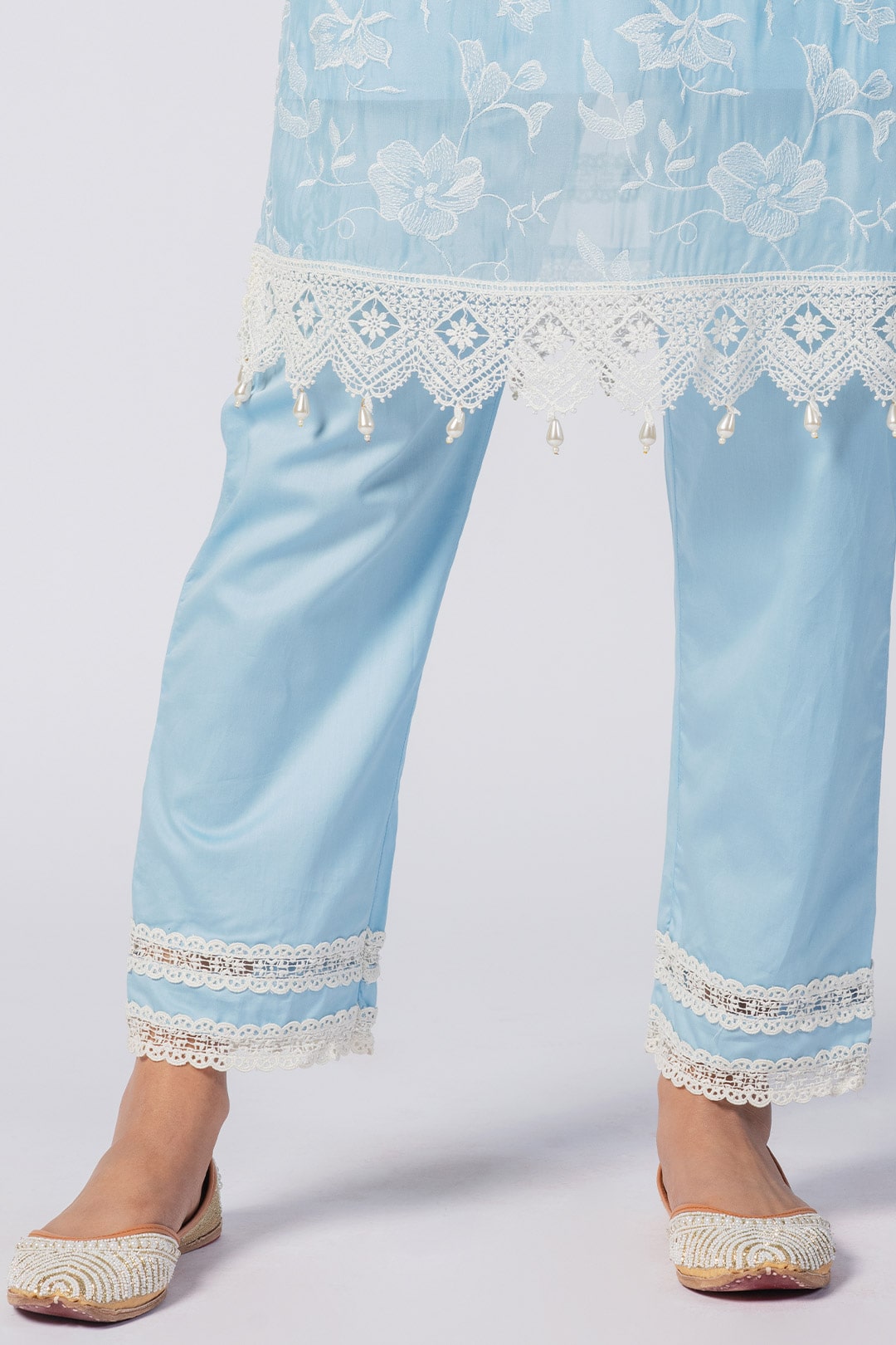Mulmul Supima Cotton Maisy Blue Pant