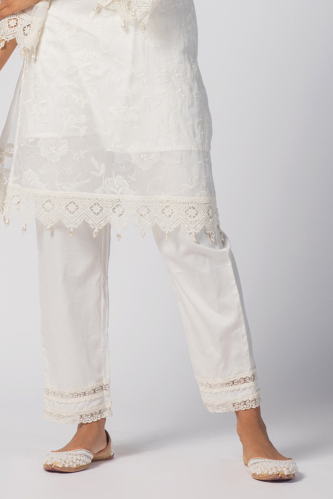 Mulmul Supima Cotton Maisy Off White Pant