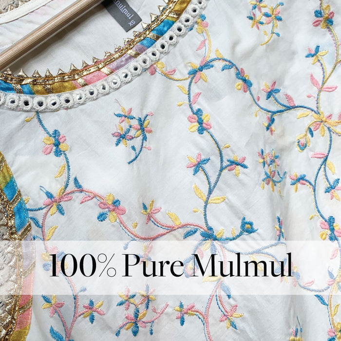 Mulmul Supima Cotton Makayla Off White Kurta