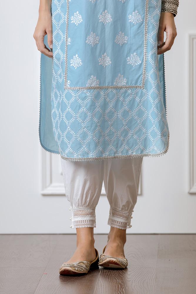 Rosewood Supima Cotton White Kurta Set