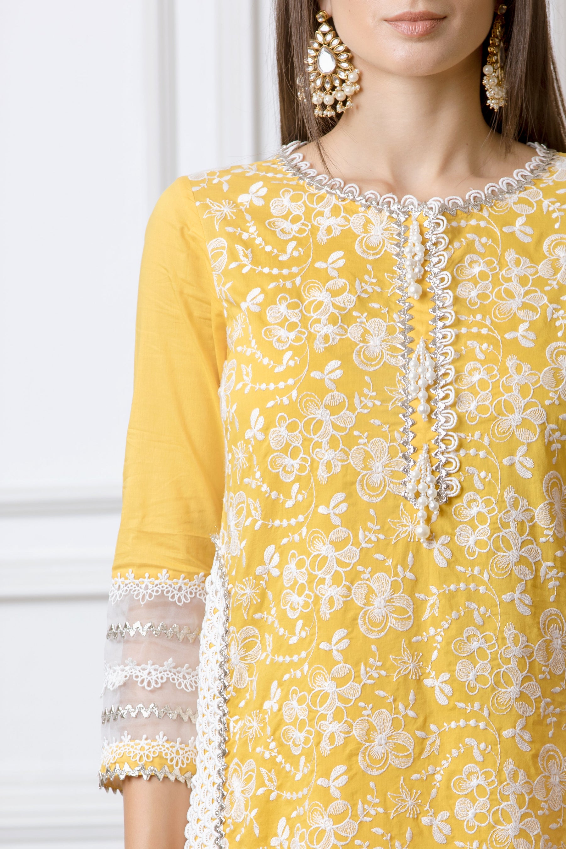 Flora Mango Kurta with Skirt Set