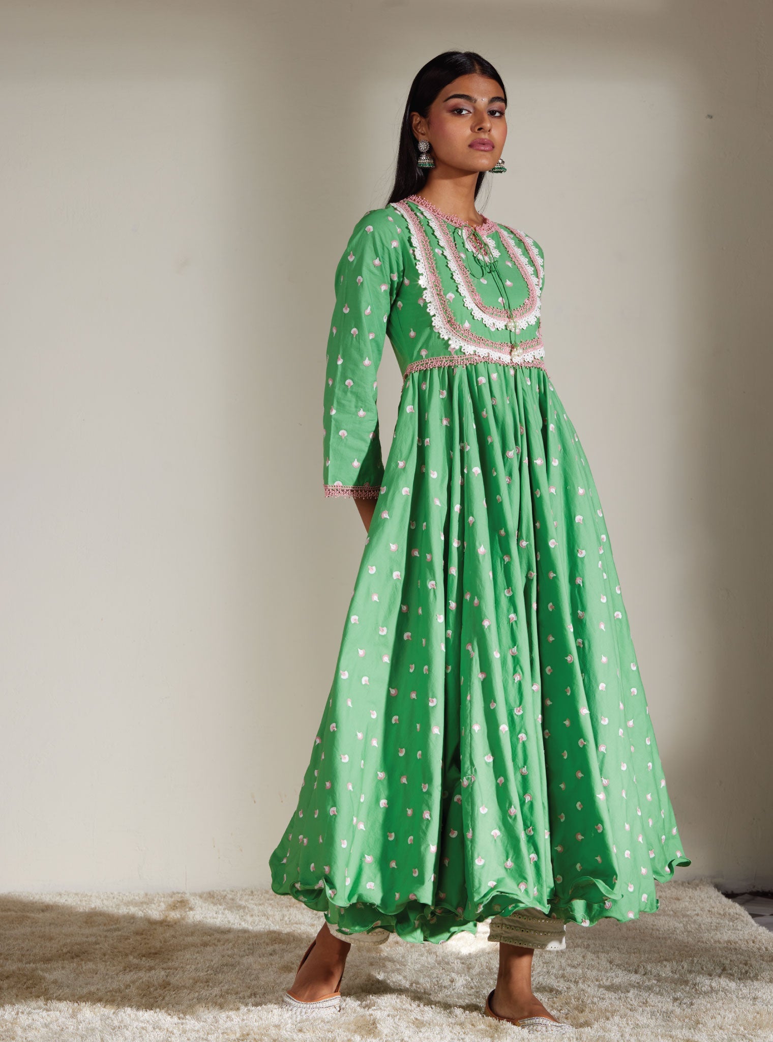 Mulmul Supima Cotton Nadine Anarkali Kurta
