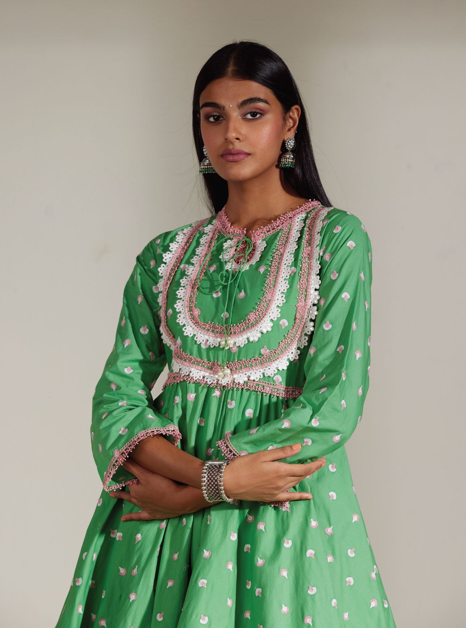 Mulmul Supima Cotton Nadine Anarkali Kurta
