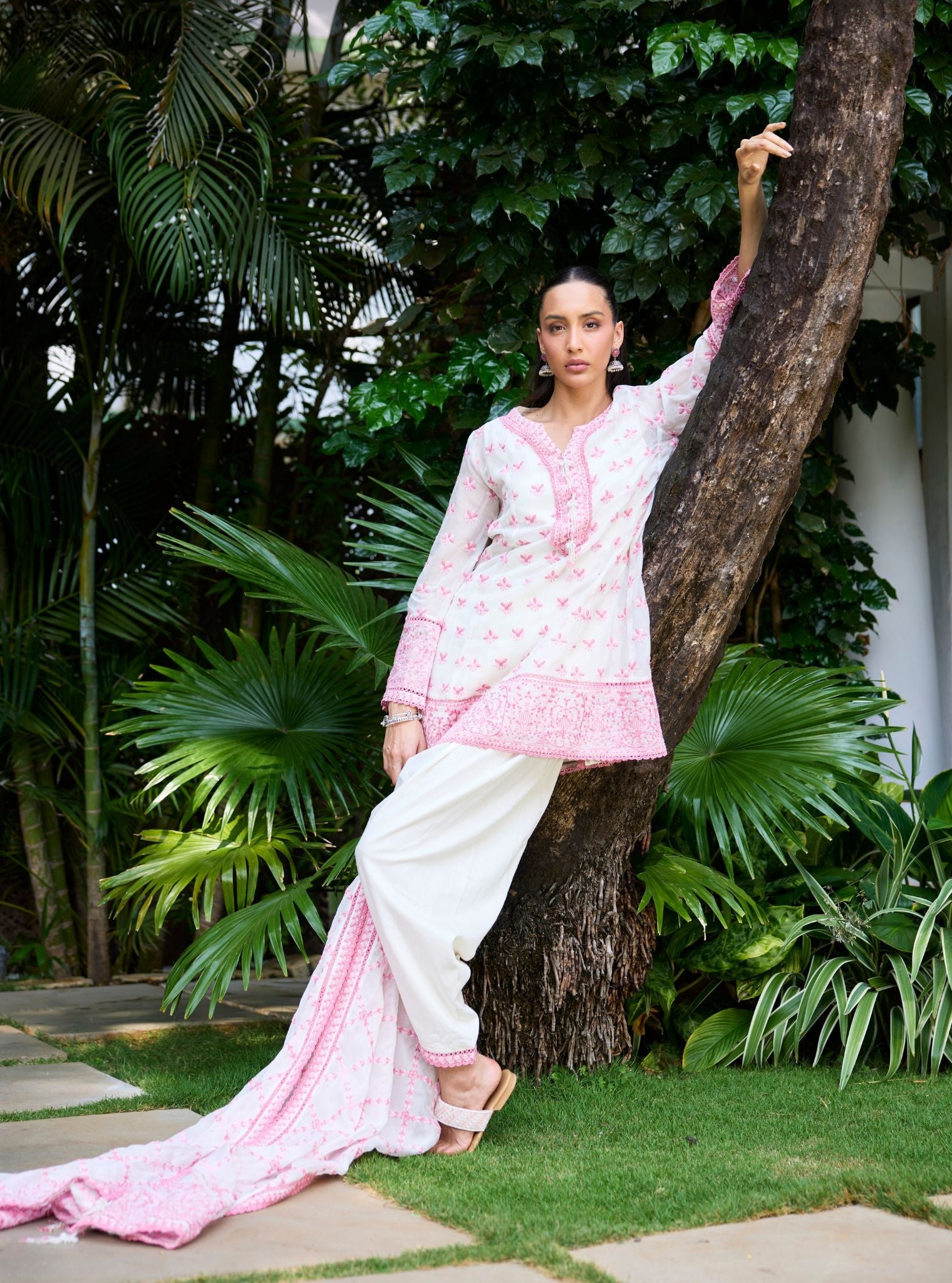 Taroa Organza Off White Kurta Set