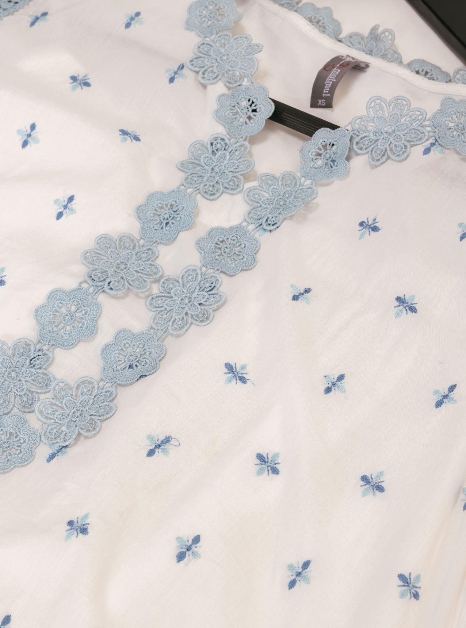 Mulmul Supima Cotton Phey White Kurta