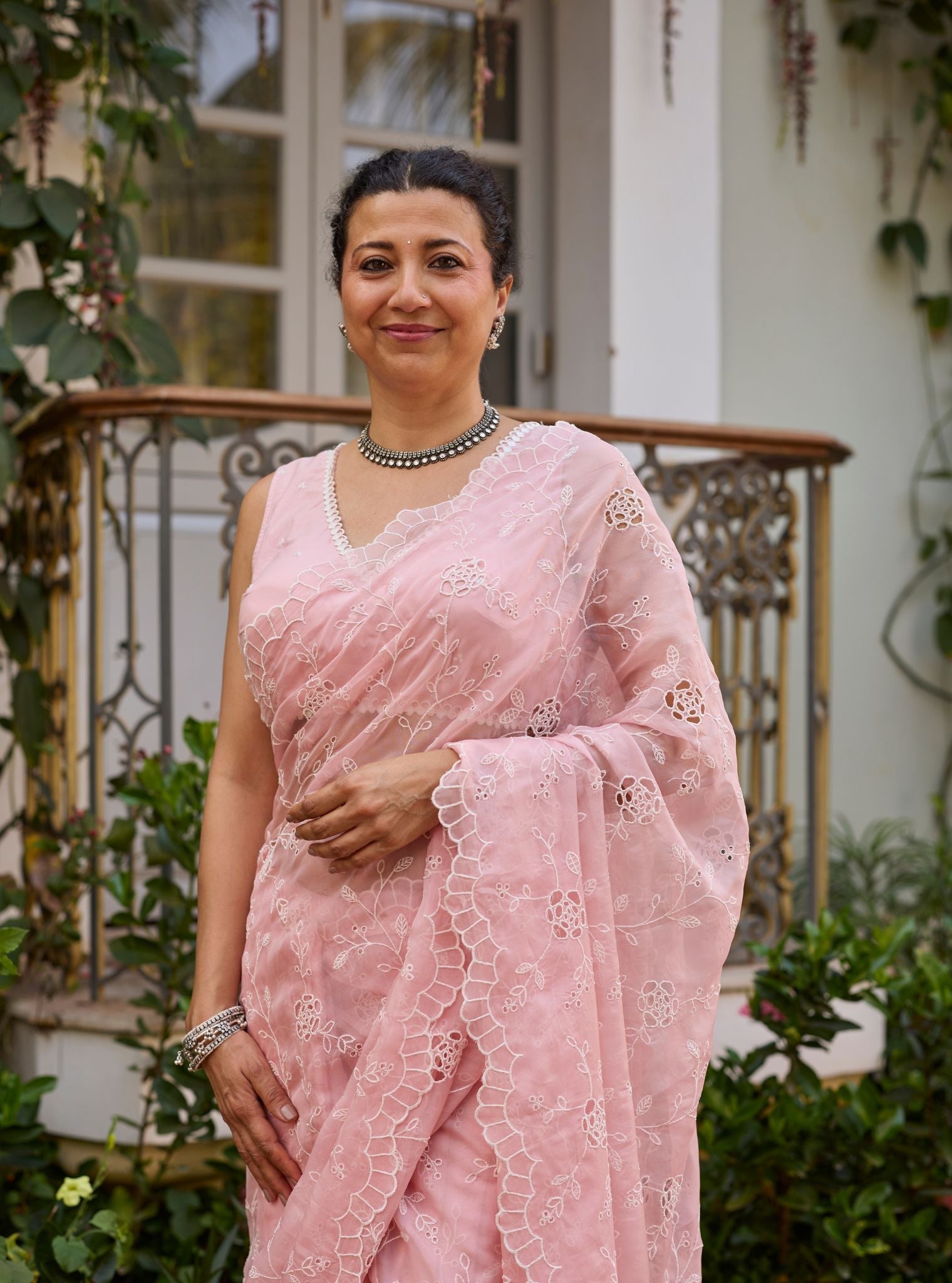 Roro Organza Pink Saree