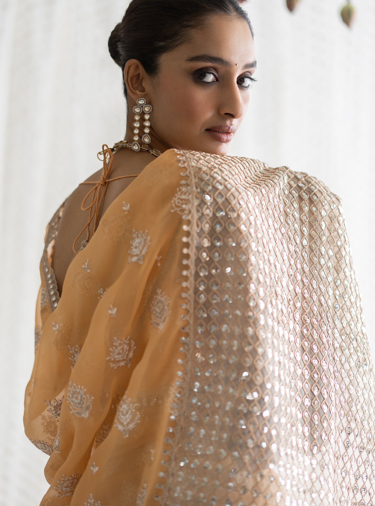 Savani Organza Orange Saree