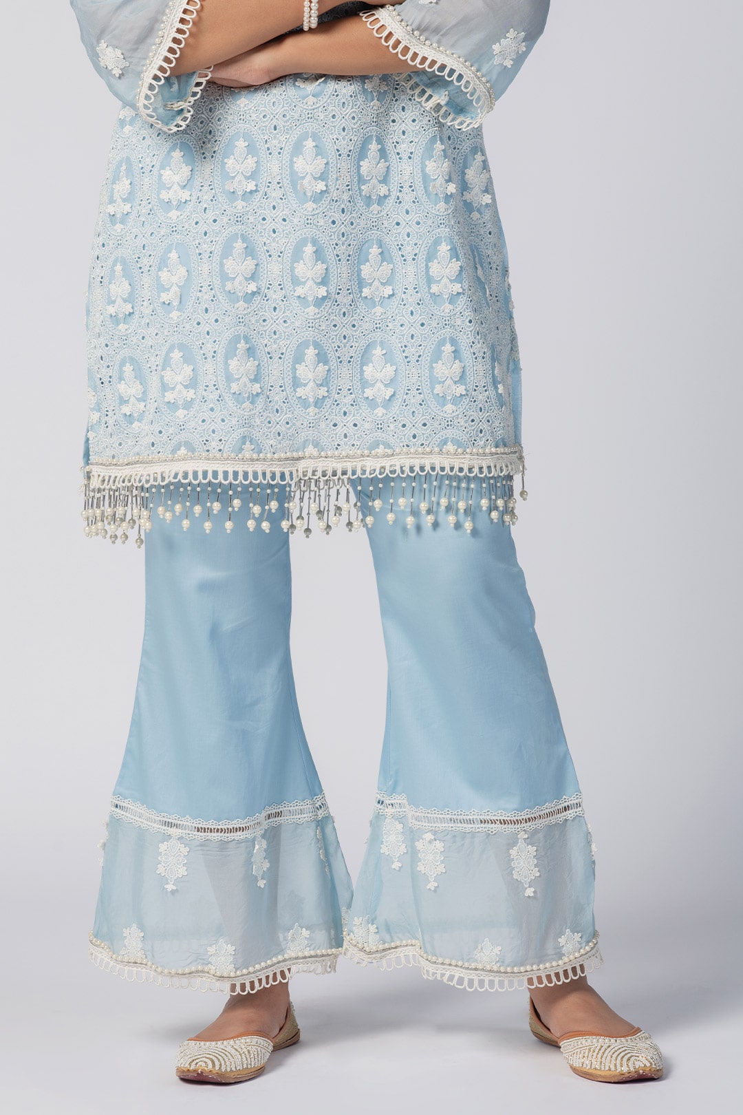 Mulmul Organza Savannah Blue Pant