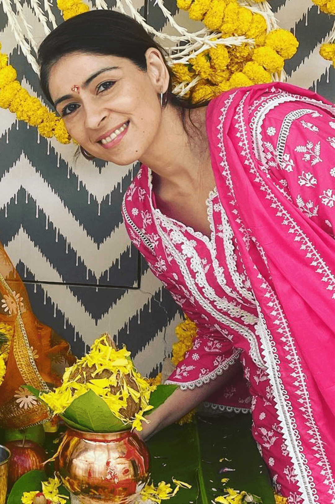 Mulmul Supima Cotton Sierra Fuchsia Kurta