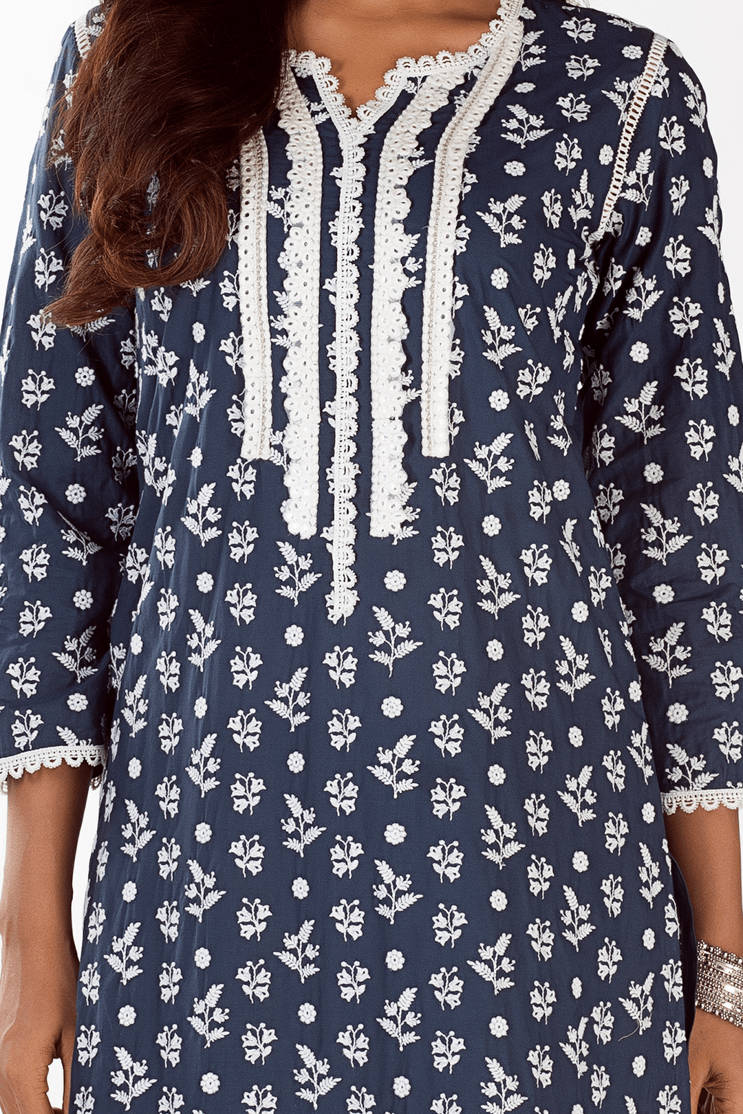 Mulmul Supima Cotton Sierra Navy Kurta