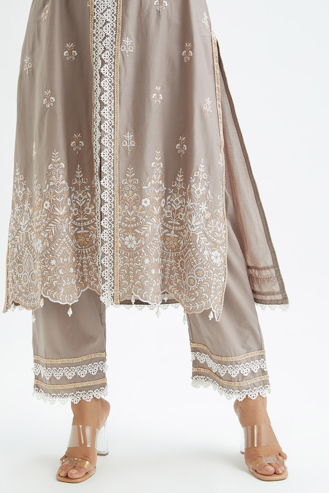 Swan Supima Cotton Grey Kurta Set