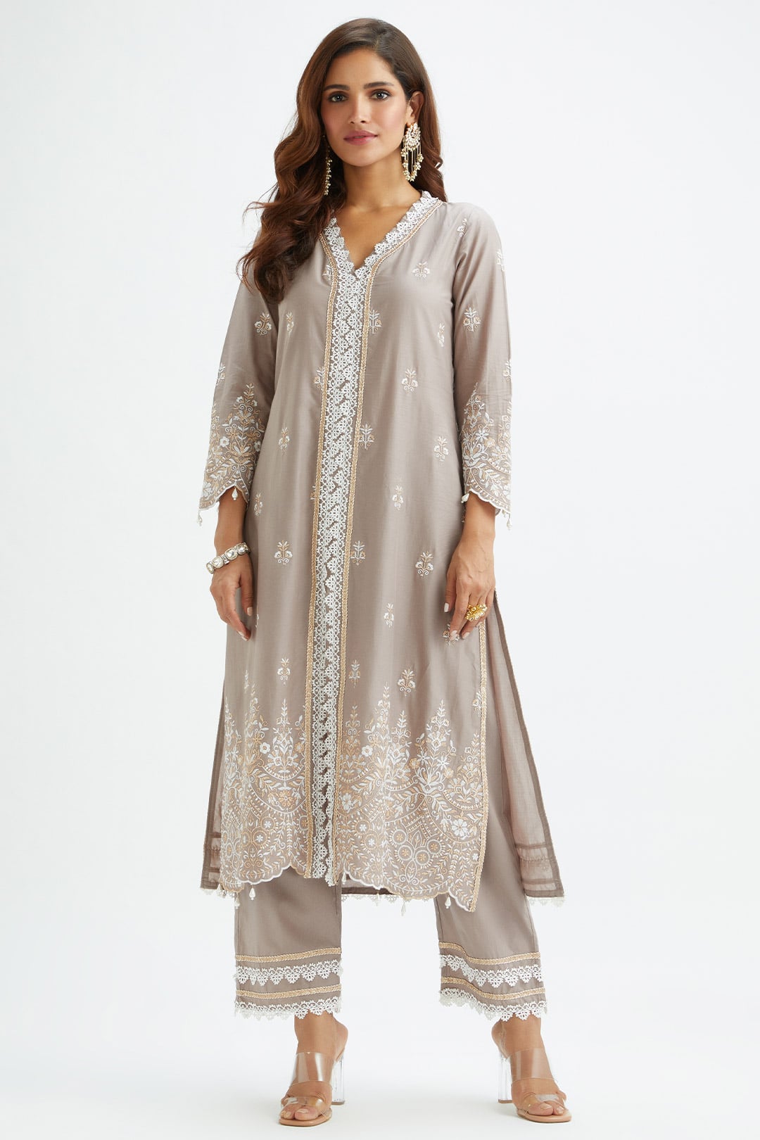 Swan Supima Cotton Grey Kurta Set