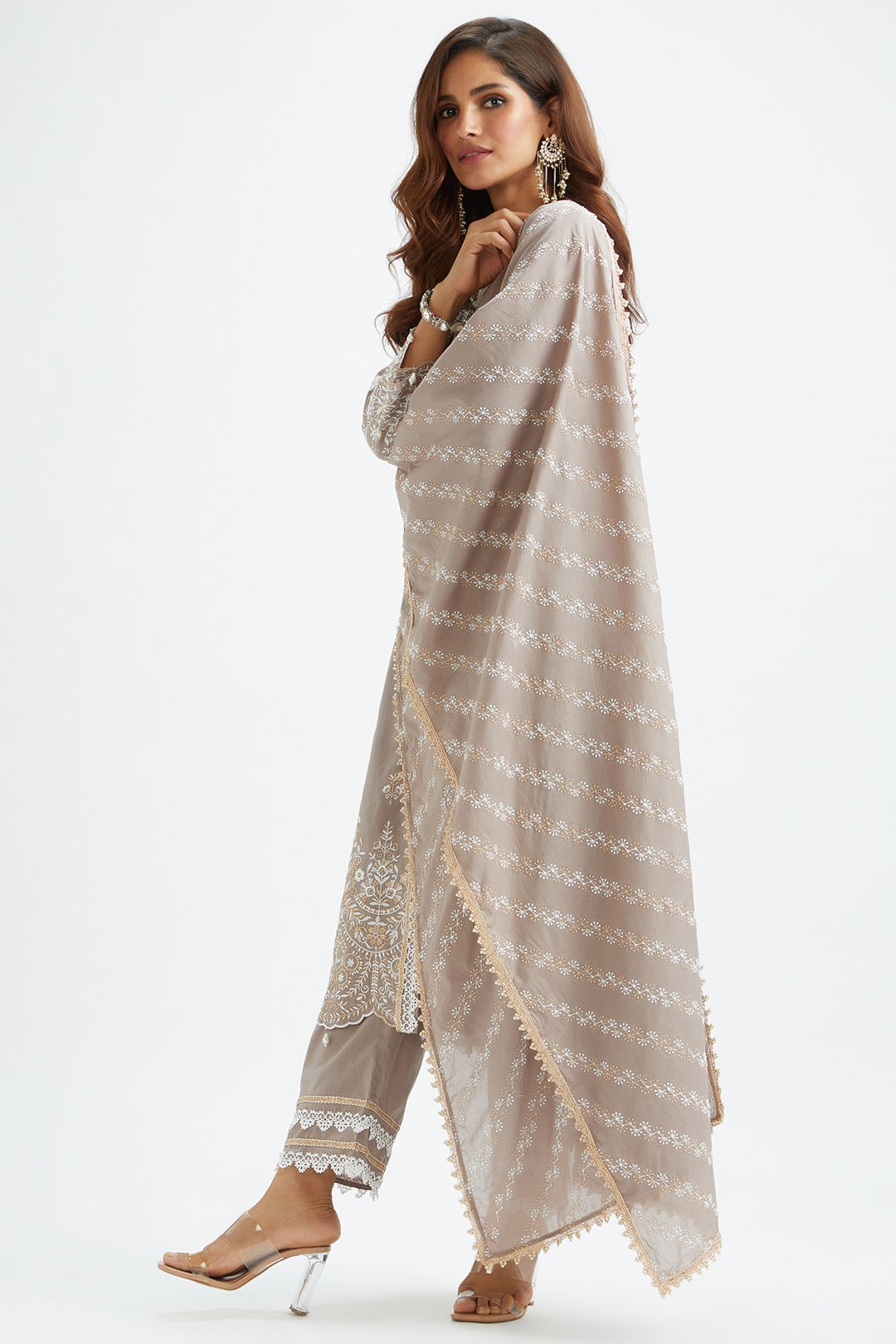 Swan Supima Cotton Grey Kurta Set