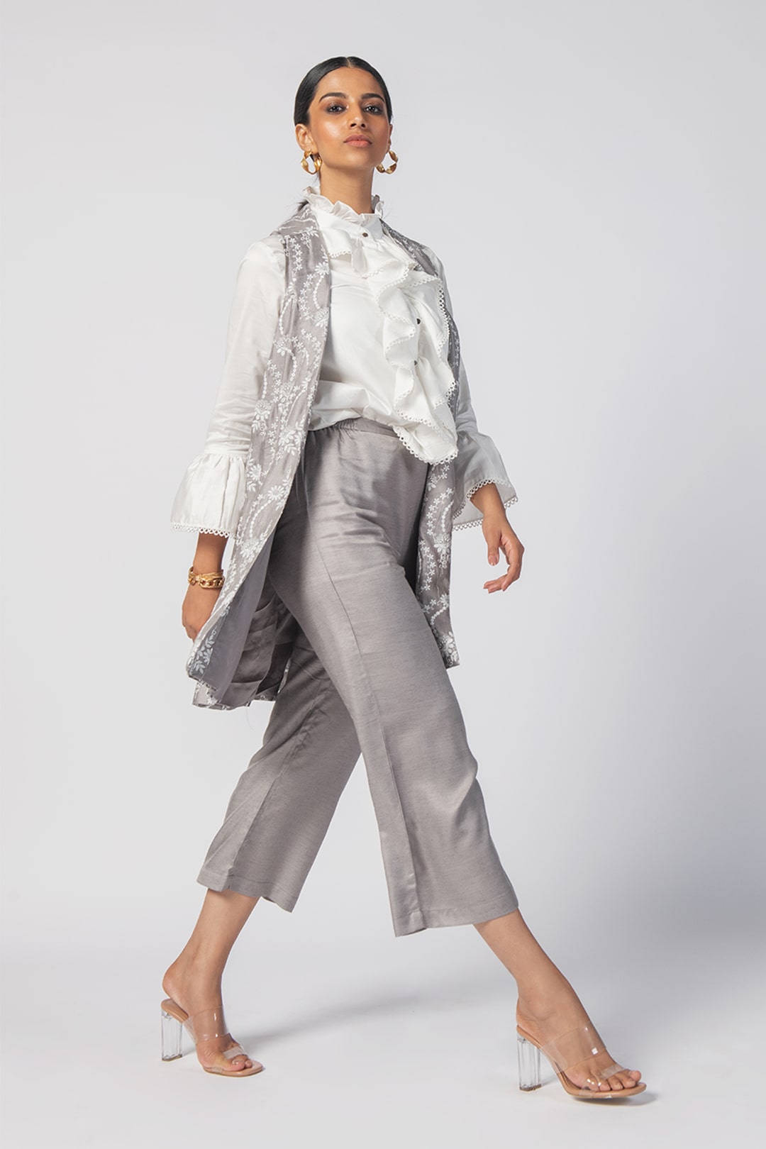 Mulmul Wool Tiare Grey Pant