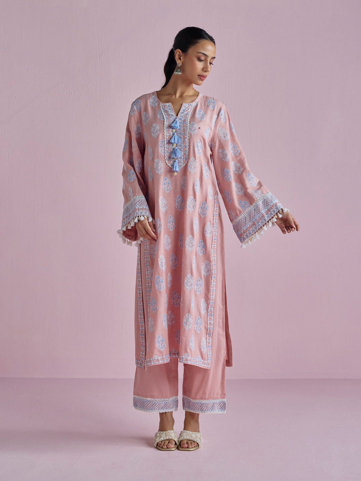 Lume Linen Pink Kurta Set