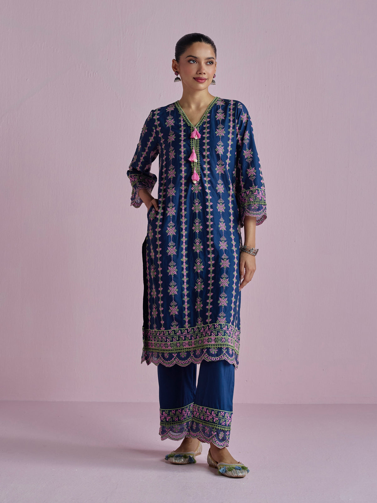 Mua Supima Cotton Navy Kurta Set