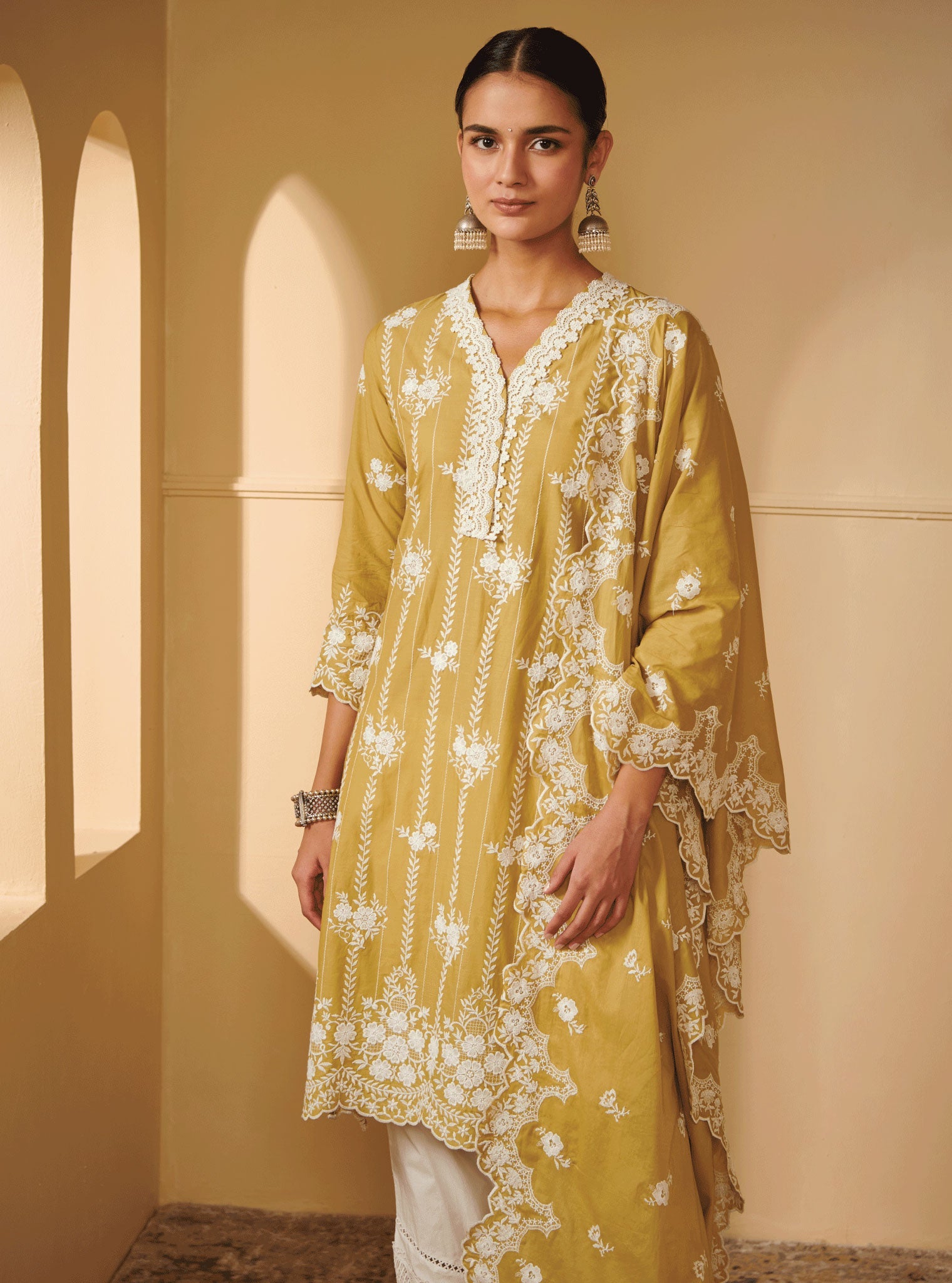 Mulmul Supima Cotton Sirsi Green Dupatta