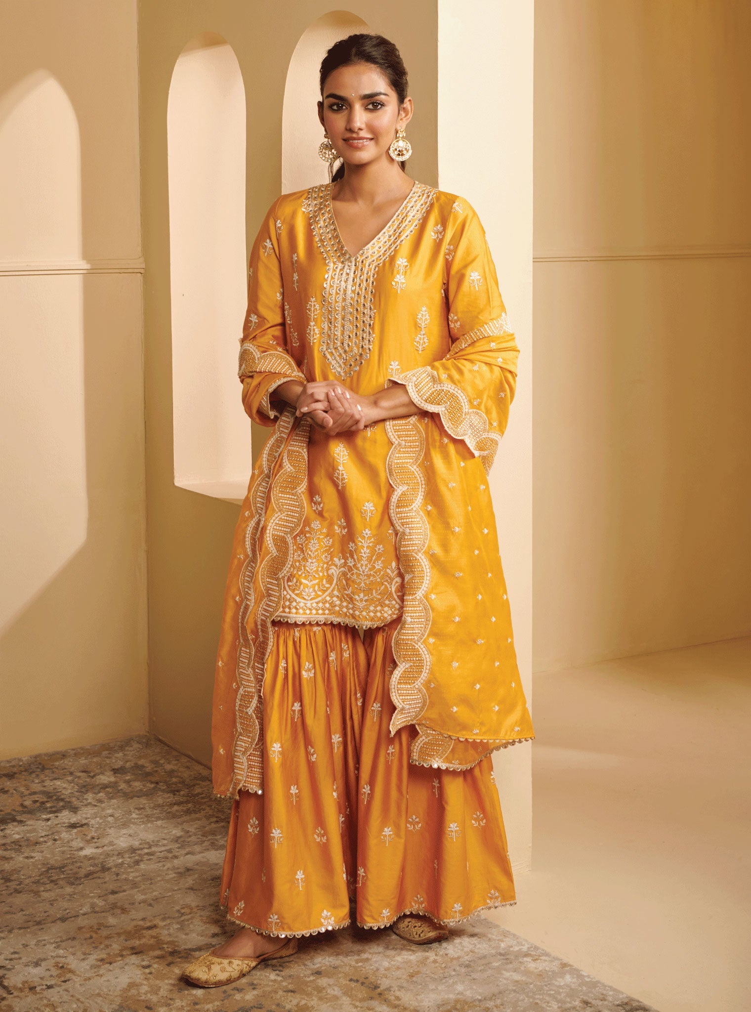 Mulmul Supima Cotton Mahi Yellow Dupatta
