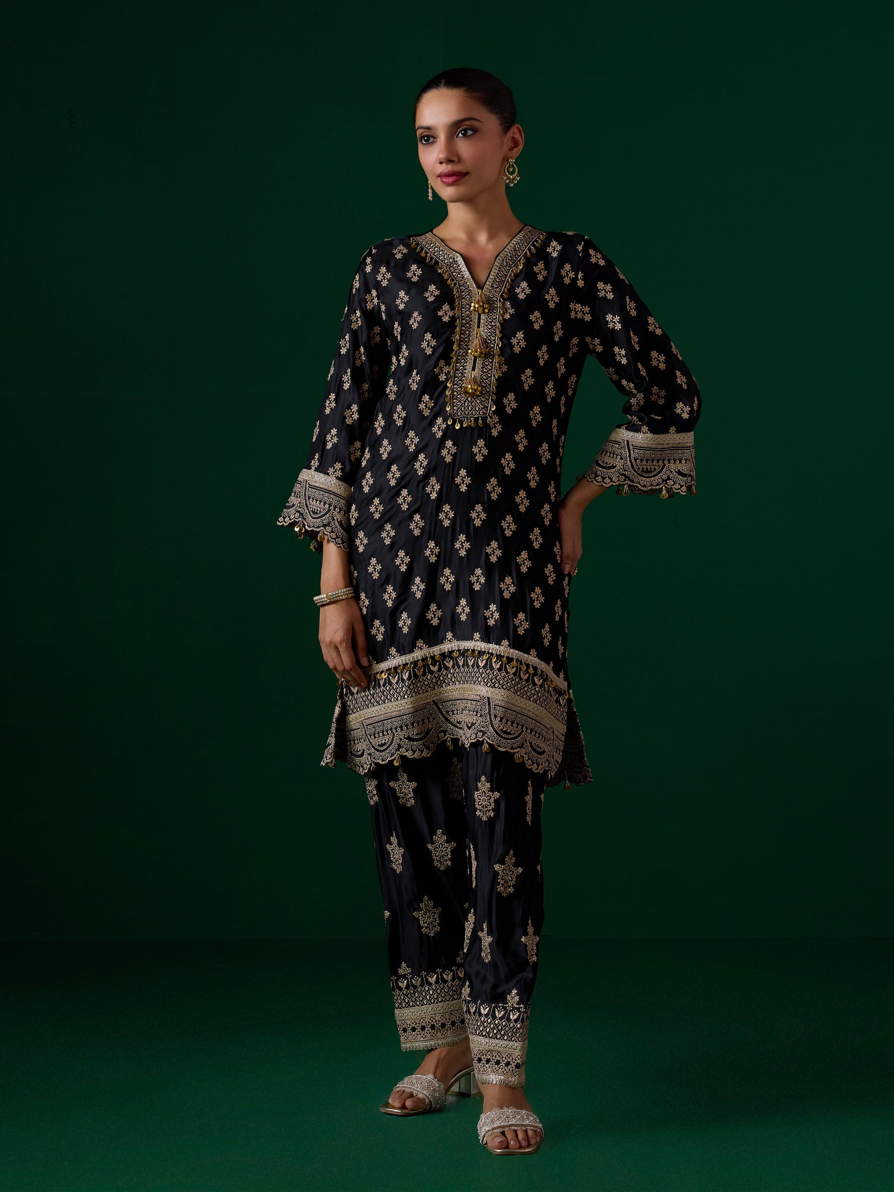 Elira Cupro Black Kurta Set