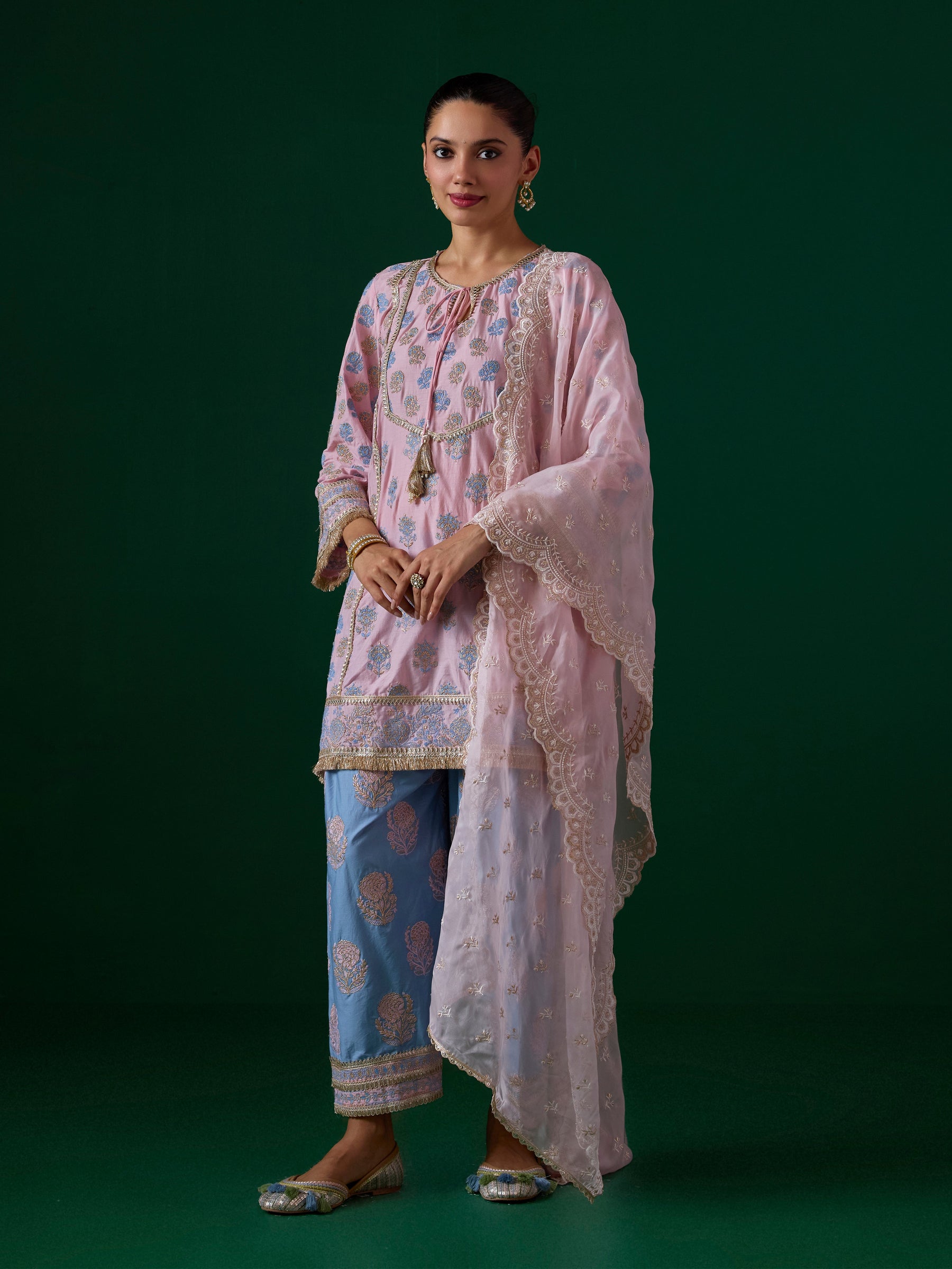 Aphinya Supima Cotton Pink Kurta Set