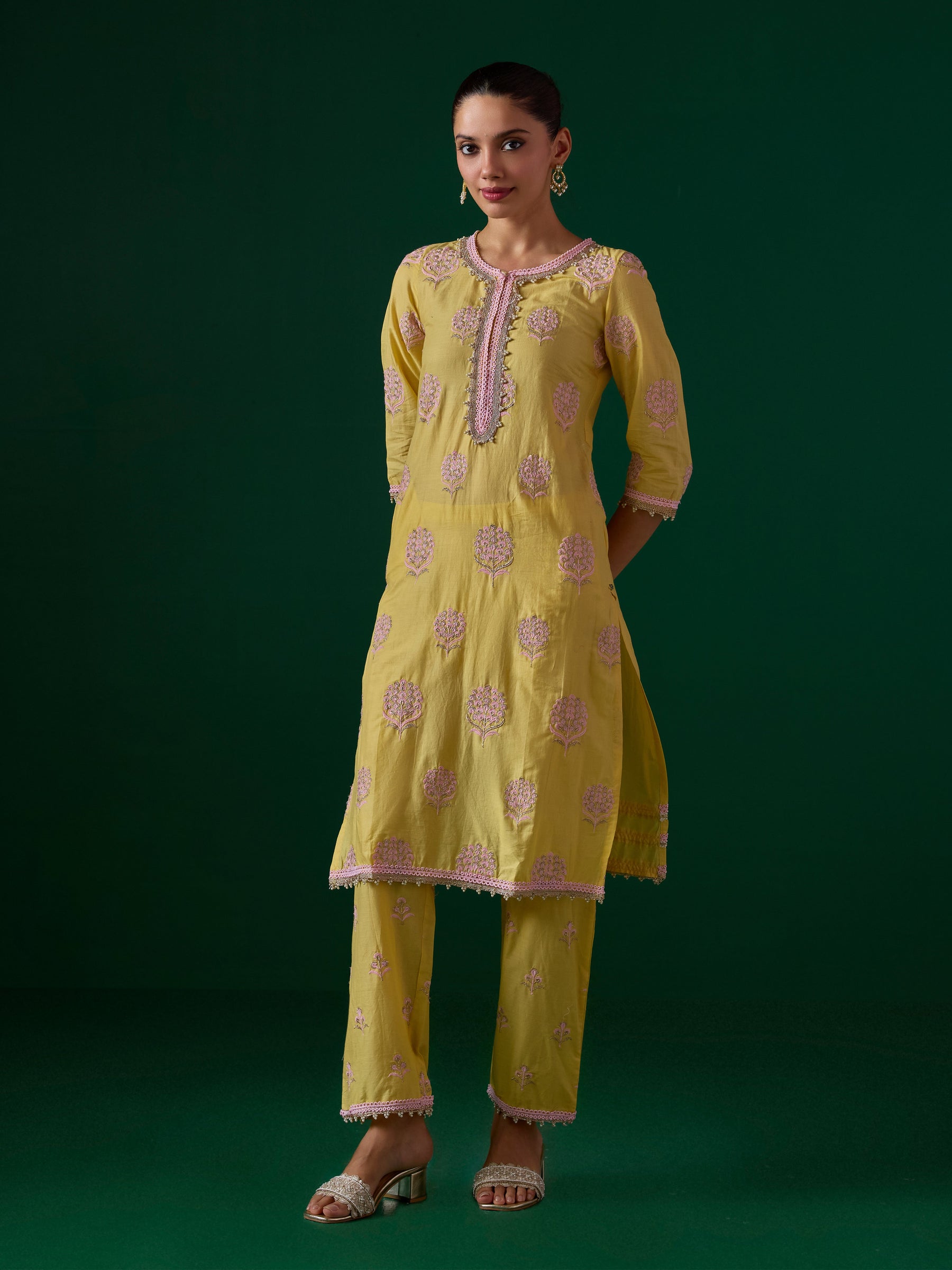 Amira Supima Cotton Yellow Kurta Set