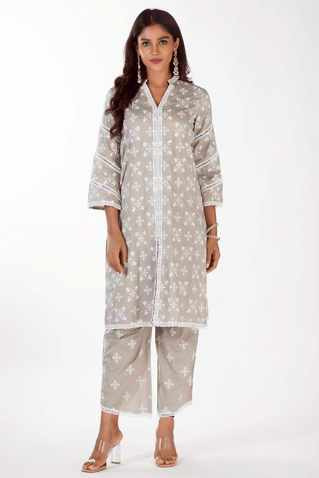 Mulmul Supima Cotton Vera Grey Kurta