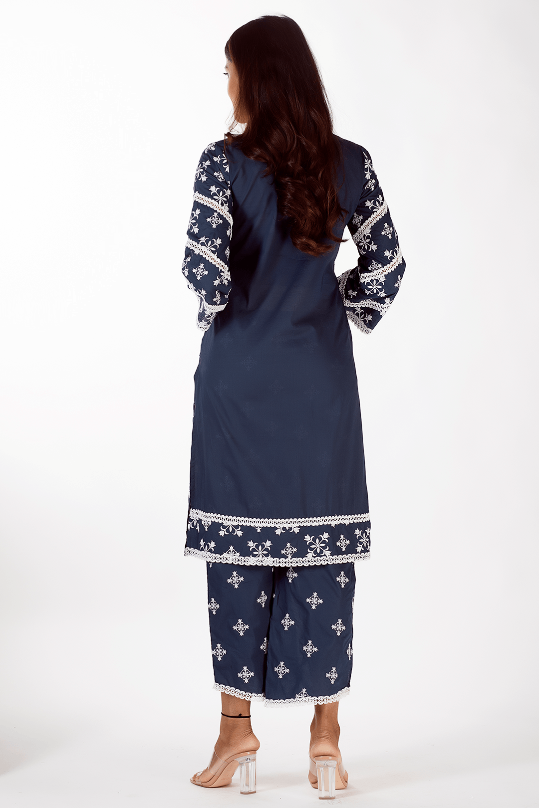 Mulmul Supima Cotton Vera Navy Kurta