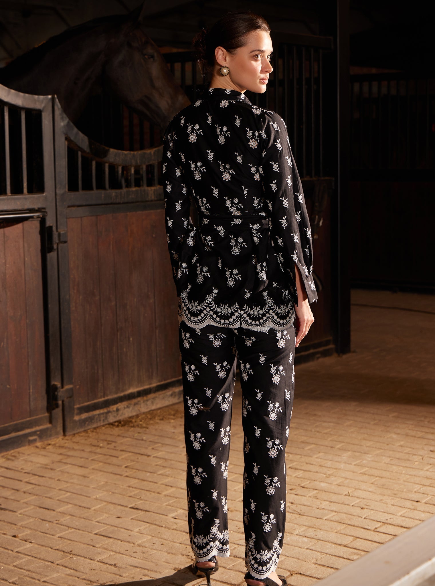 Mulmul Pima Daphne Black Pant