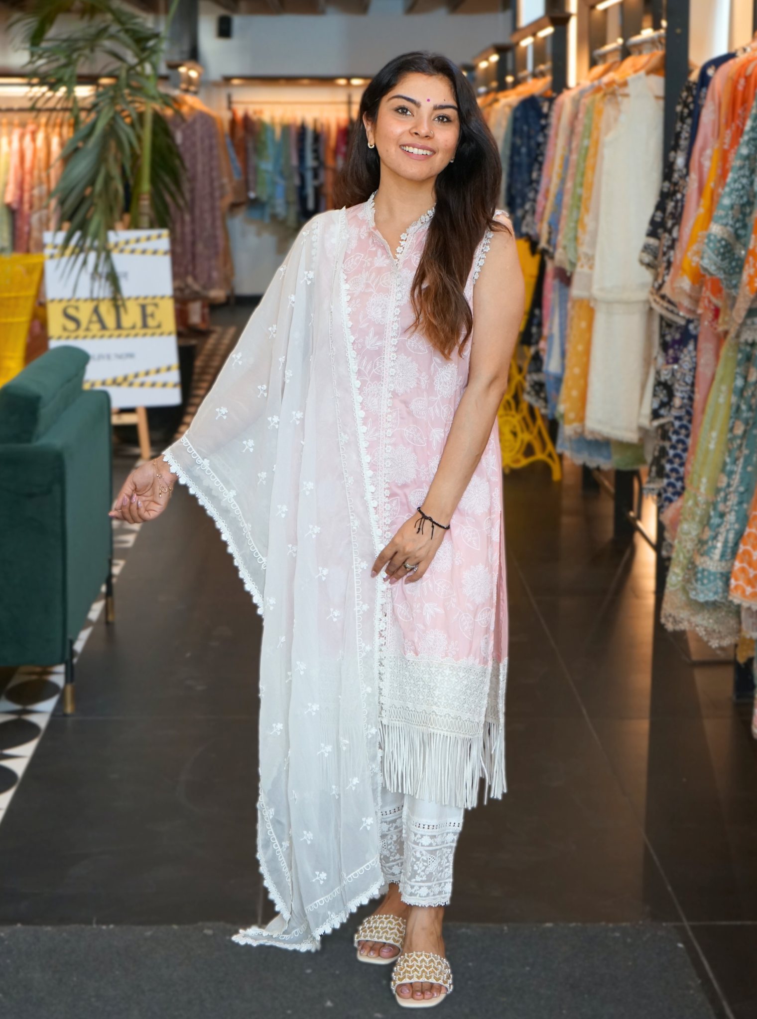 Kygo Supima Cotton Pink Kurta Set