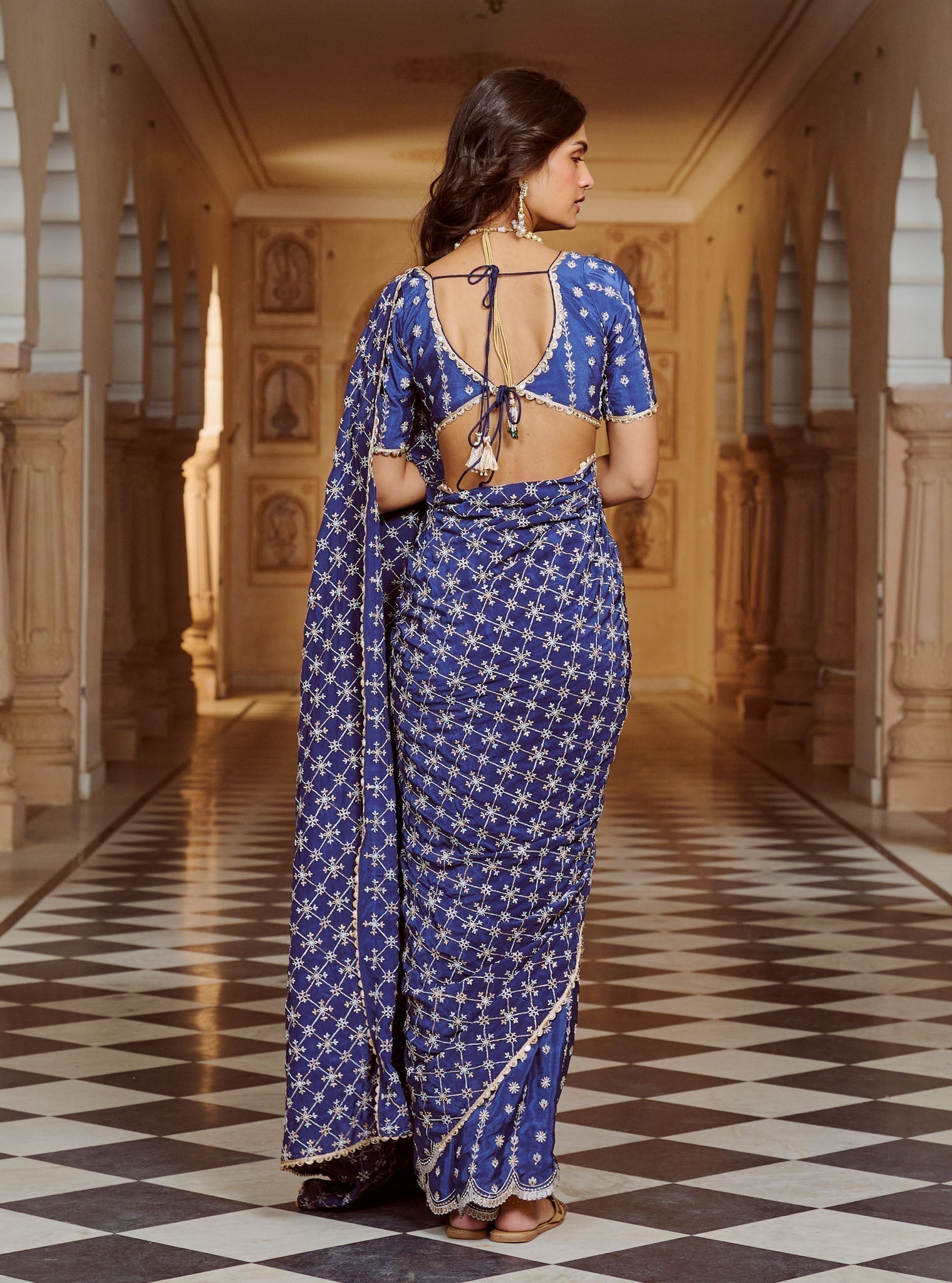 Banni Crepe Navy Saree