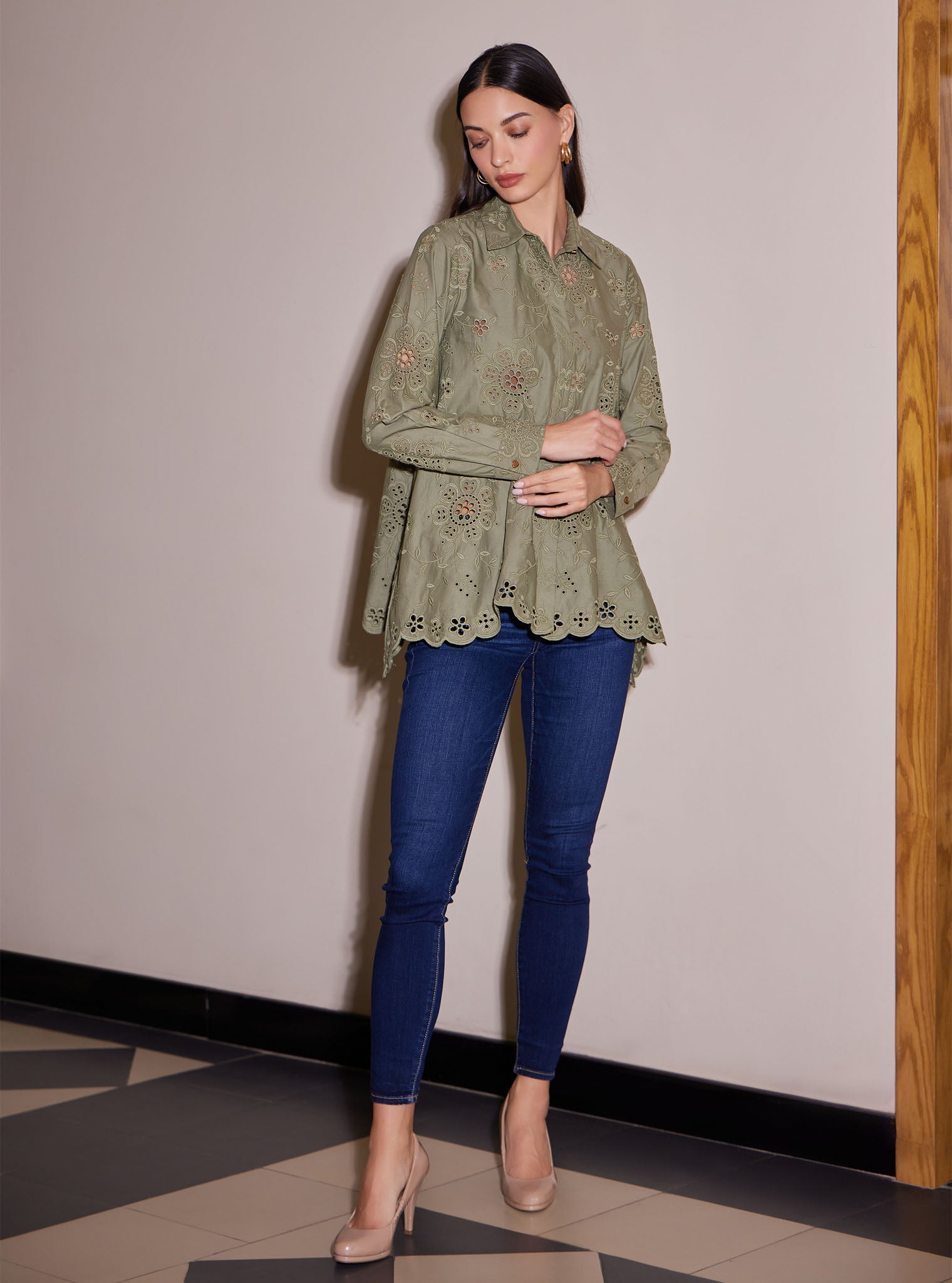 Ora Supima Cotton Olive Shirt