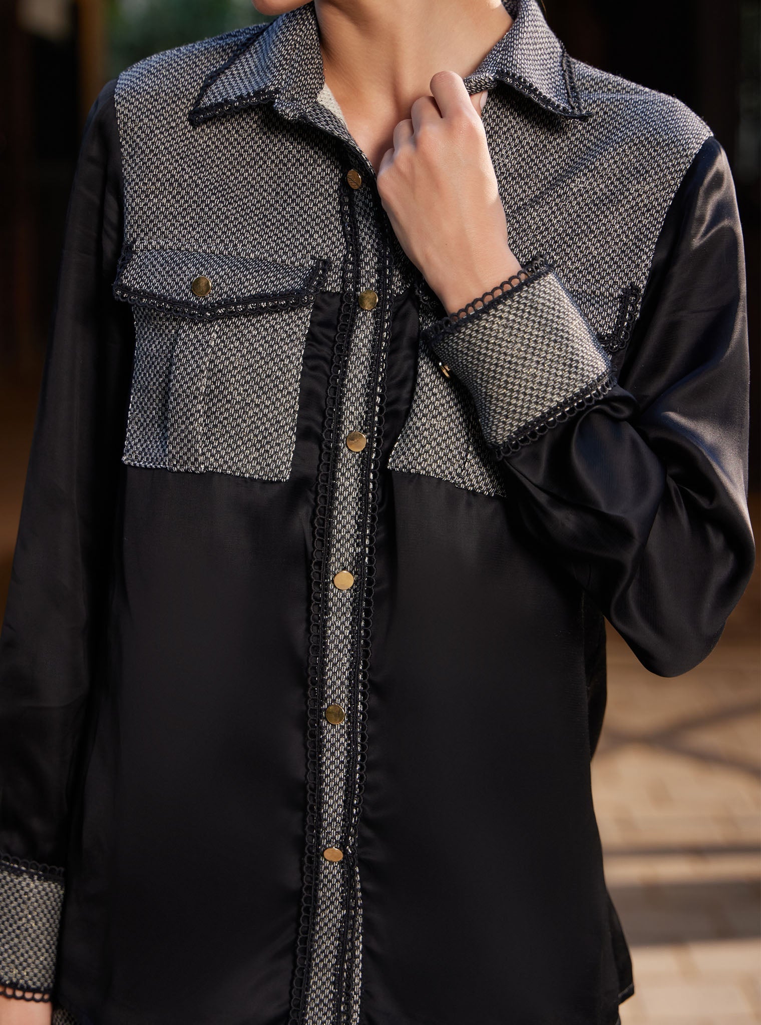 Elpis Modal Satin Black Top