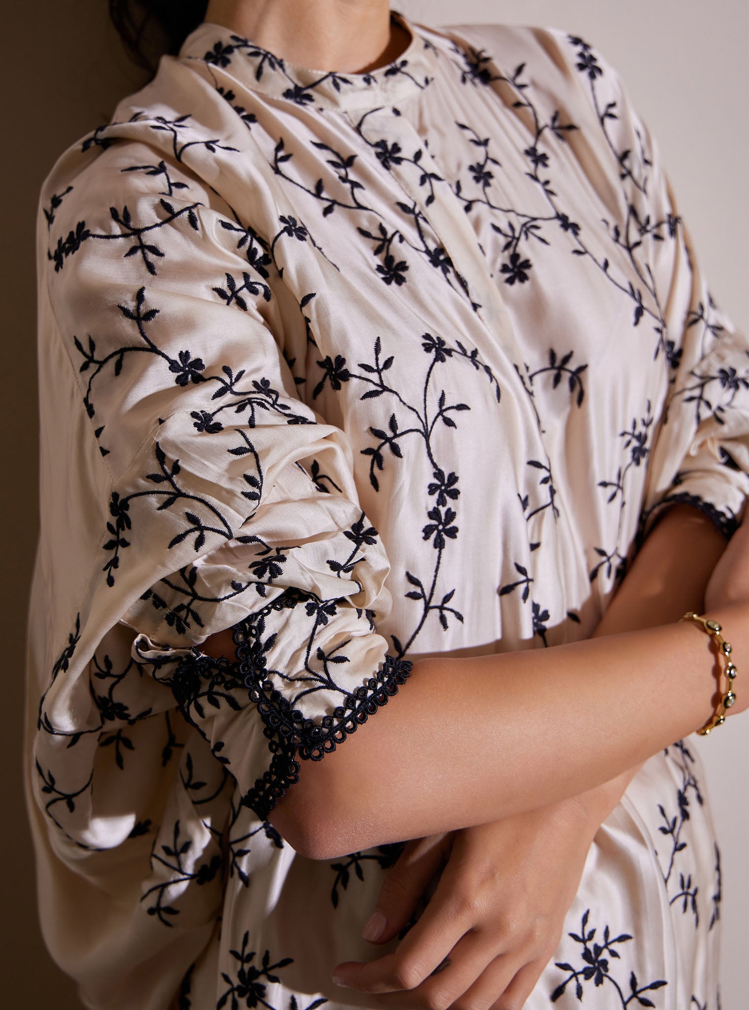 Pheme Luxe Satin Off White Co-ord Set