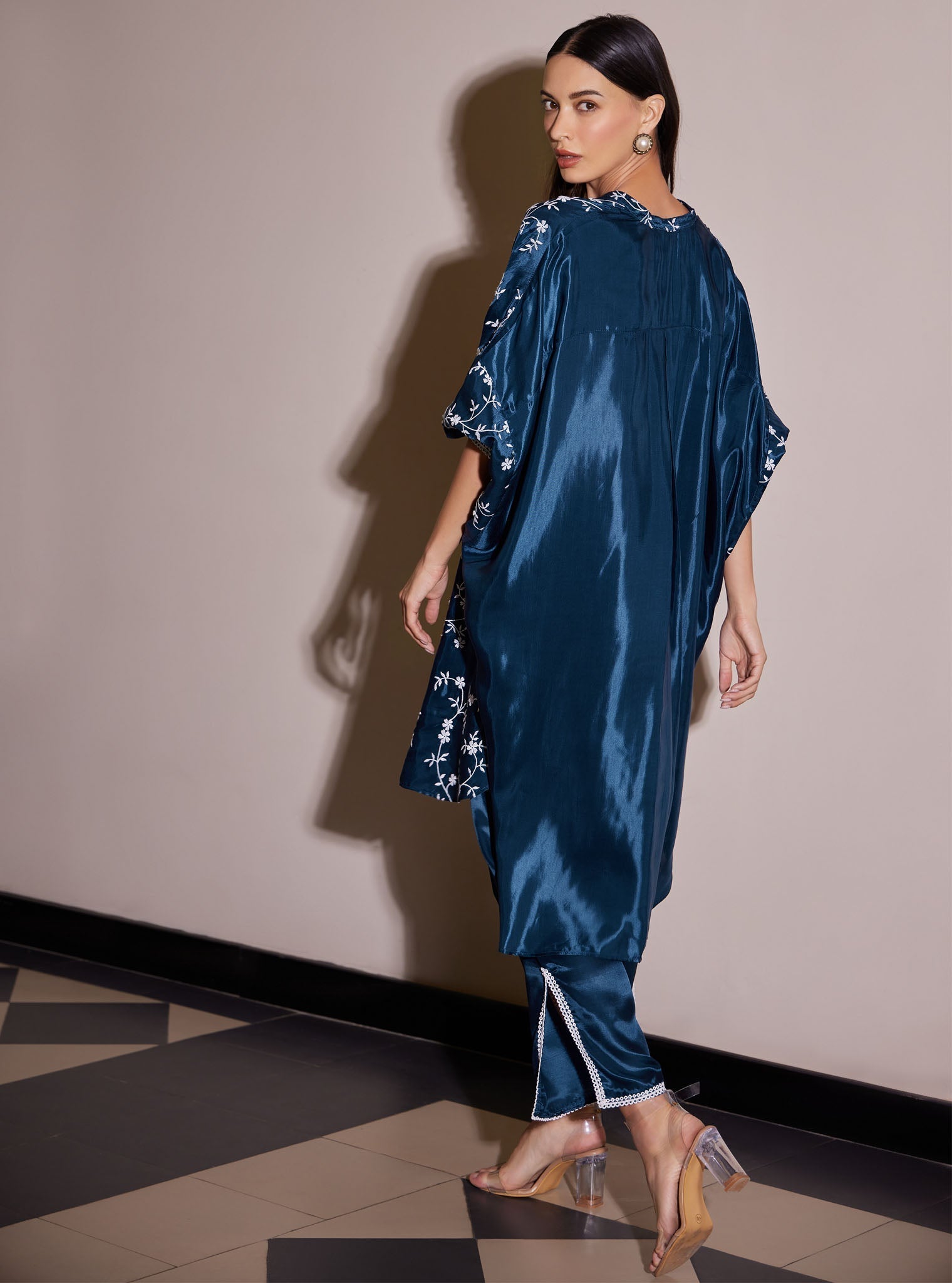 Pheme Modal Satin Navy Co-ord Set