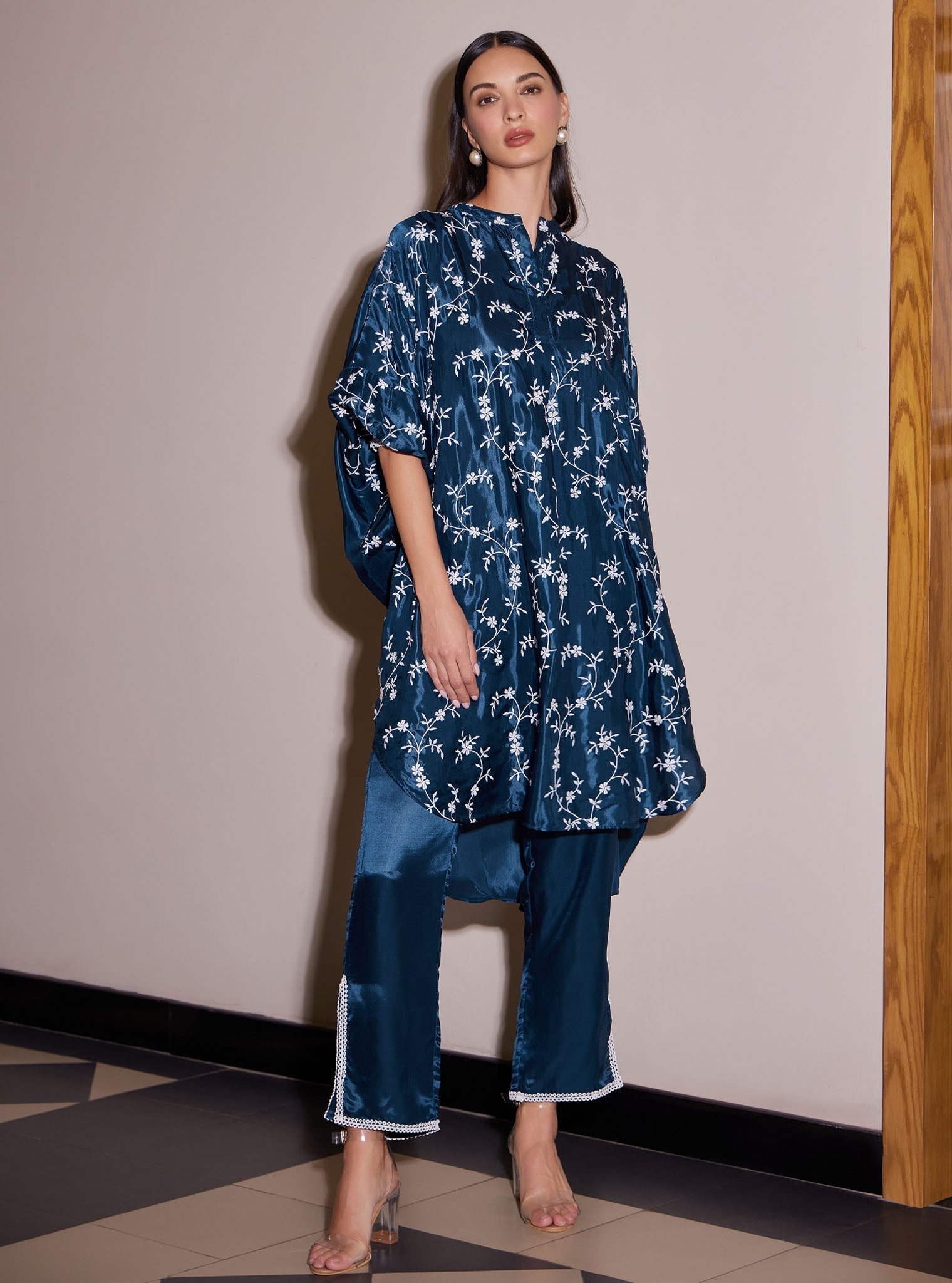 Pheme Modal Satin Navy Top