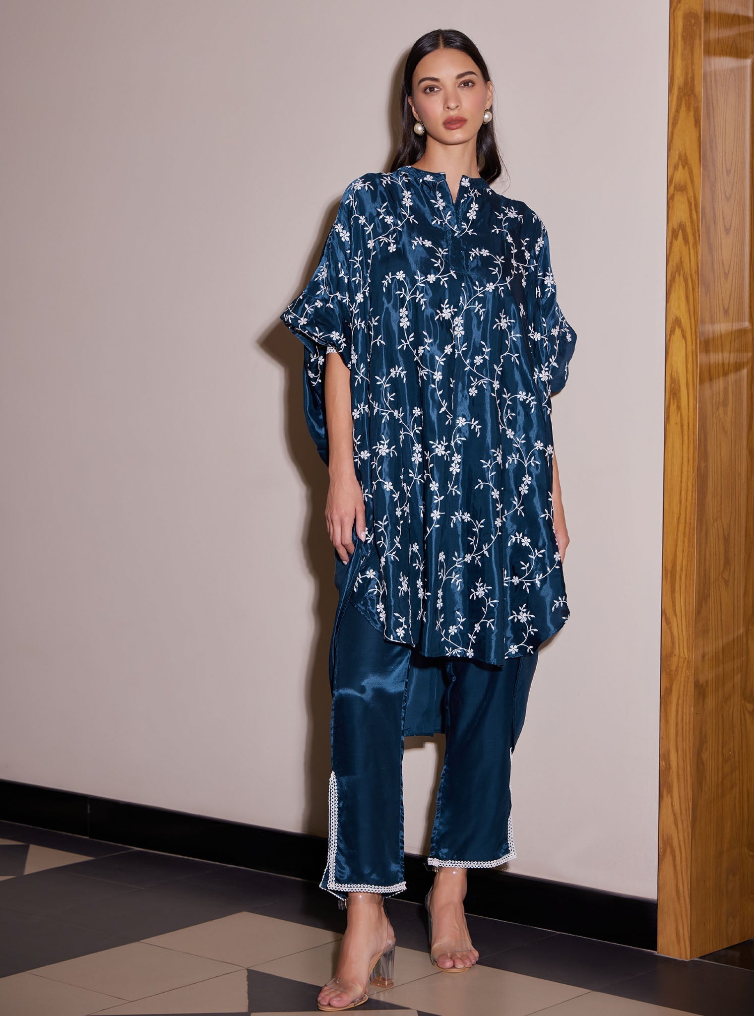 Pheme Modal Satin Navy Top