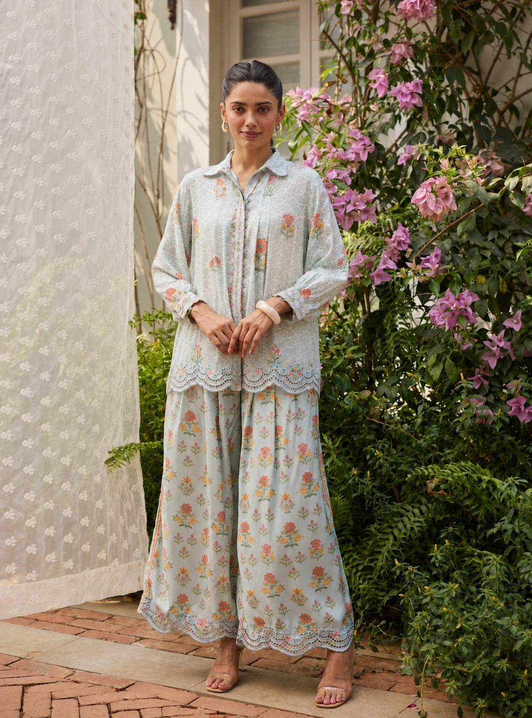 Evaya Lawn Blue Co-ord Set
