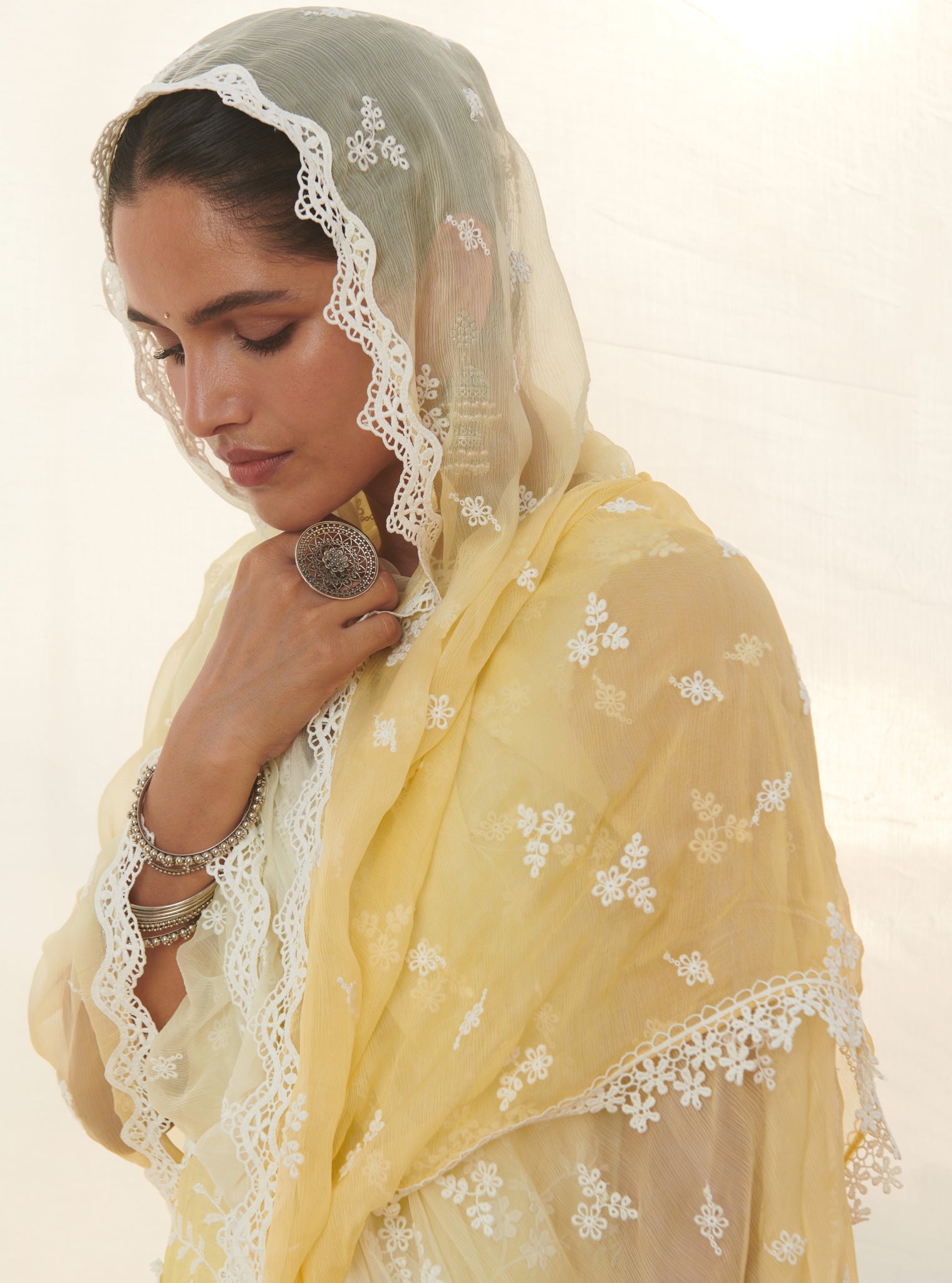 Mulmul Supima Cotton Mayem Yellow Dupatta