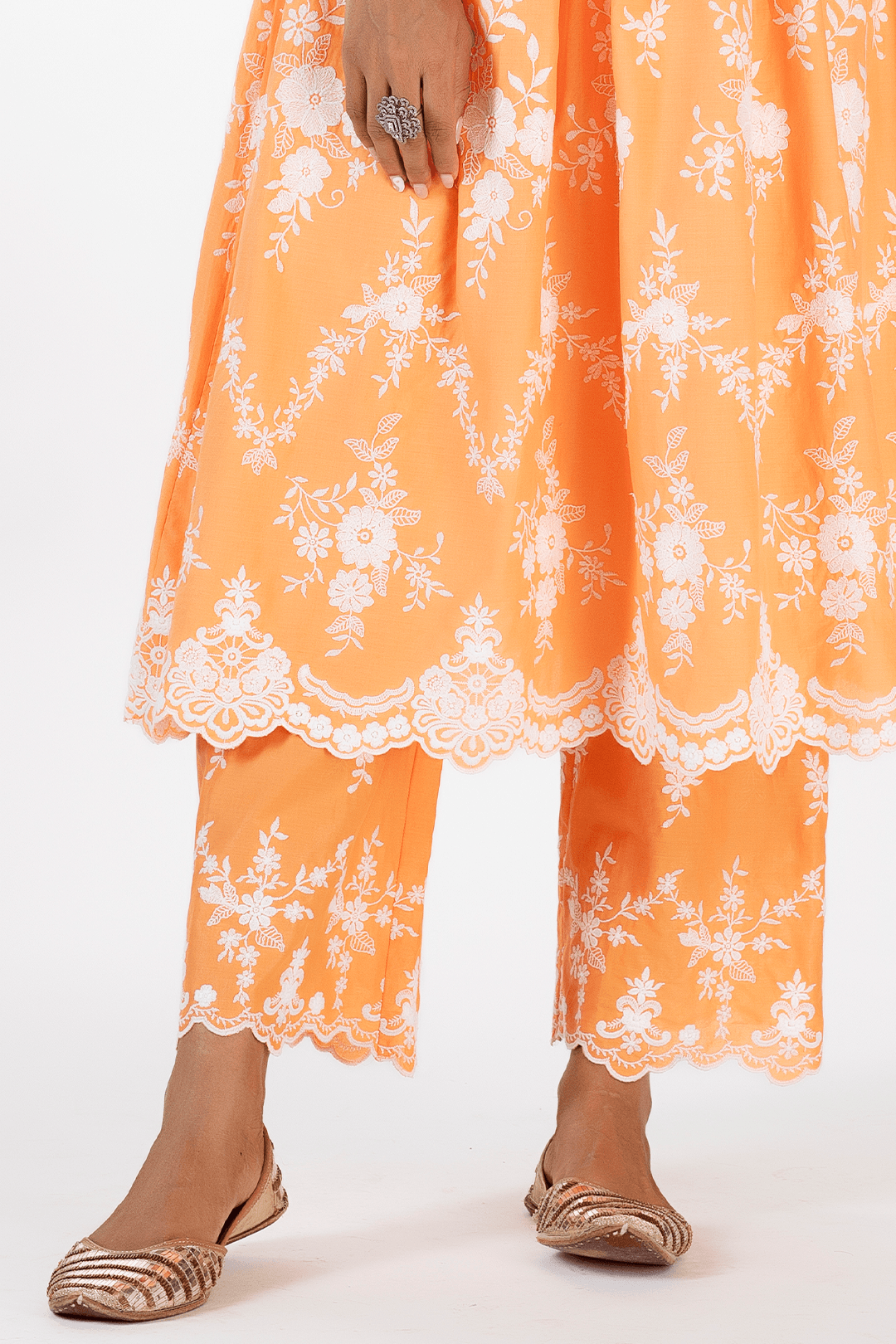 Mulmul Supima Cotton Zambi Orange Pant