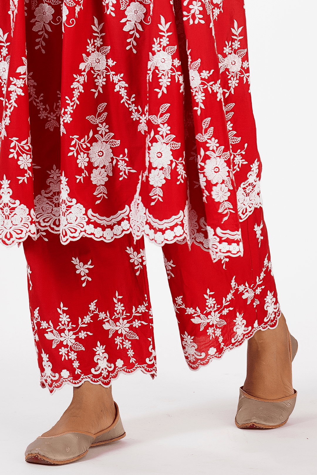 Mulmul Supima Cotton Zambi Red Pant