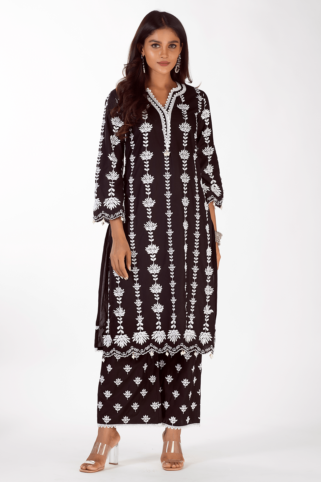 Mulmul Supima Cotton Zaira Black Palazzo