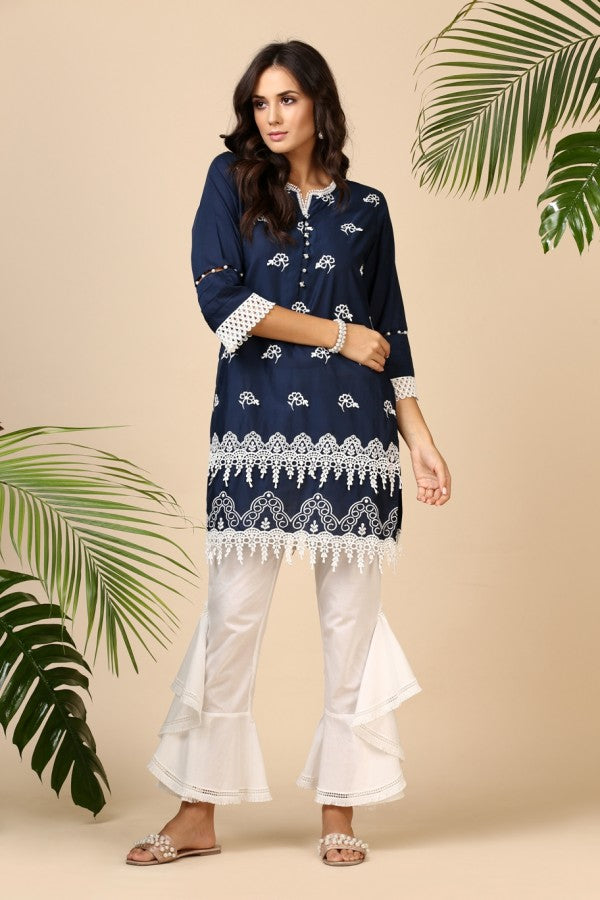 Aster Kurta Navy Blue