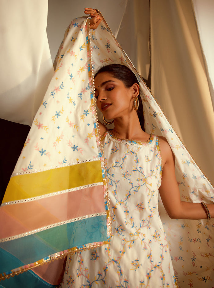 Mulmul Supima Cotton Makayla Off White Kurta